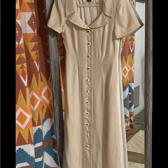 American Vintage Dresses & Skirts - Vintage 80s silk midi shirt dress Sz 6 Sm / M